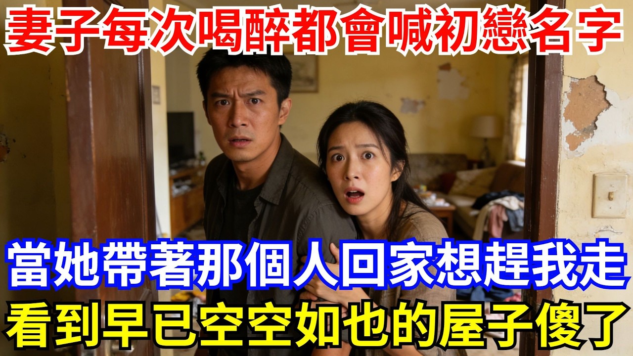 妻子每次喝醉都會喊初戀的名字，一天她帶着那個人回家讓我走，卻看到早已空空如也的屋子傻了！#故事#情感