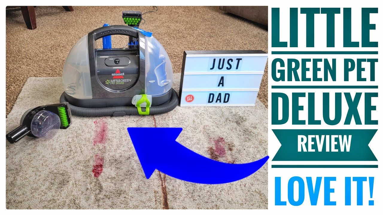 Обзор чистящего средства для ковров Bissell Little Green Pet Deluxe 3353 серо-голубого цвета. Уда...