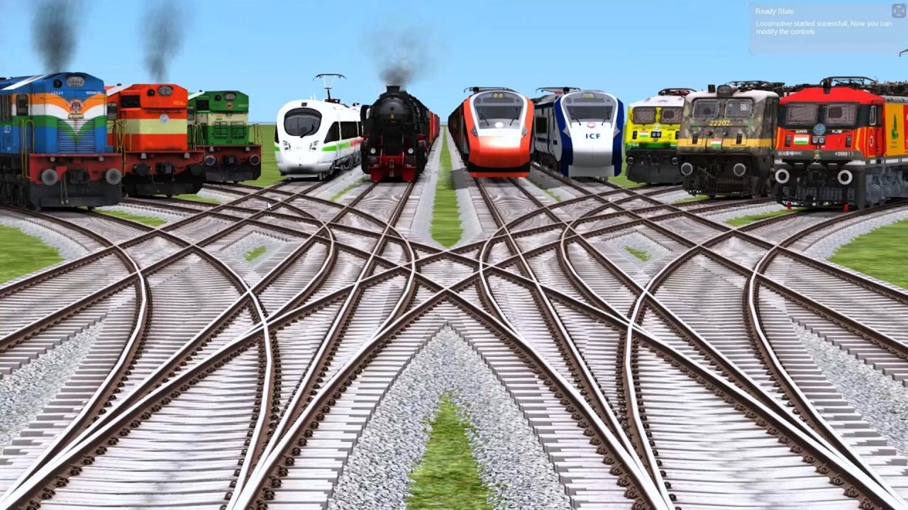 Every Locomotive Running By Bumpy📶Forked Branched tracks | railroad crossing tracks | amtark.