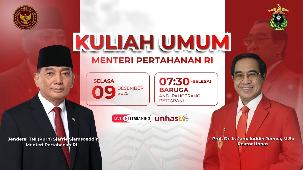 🔴 LIVE KULIAH UMUM MENTERI PERTAHANAN RI