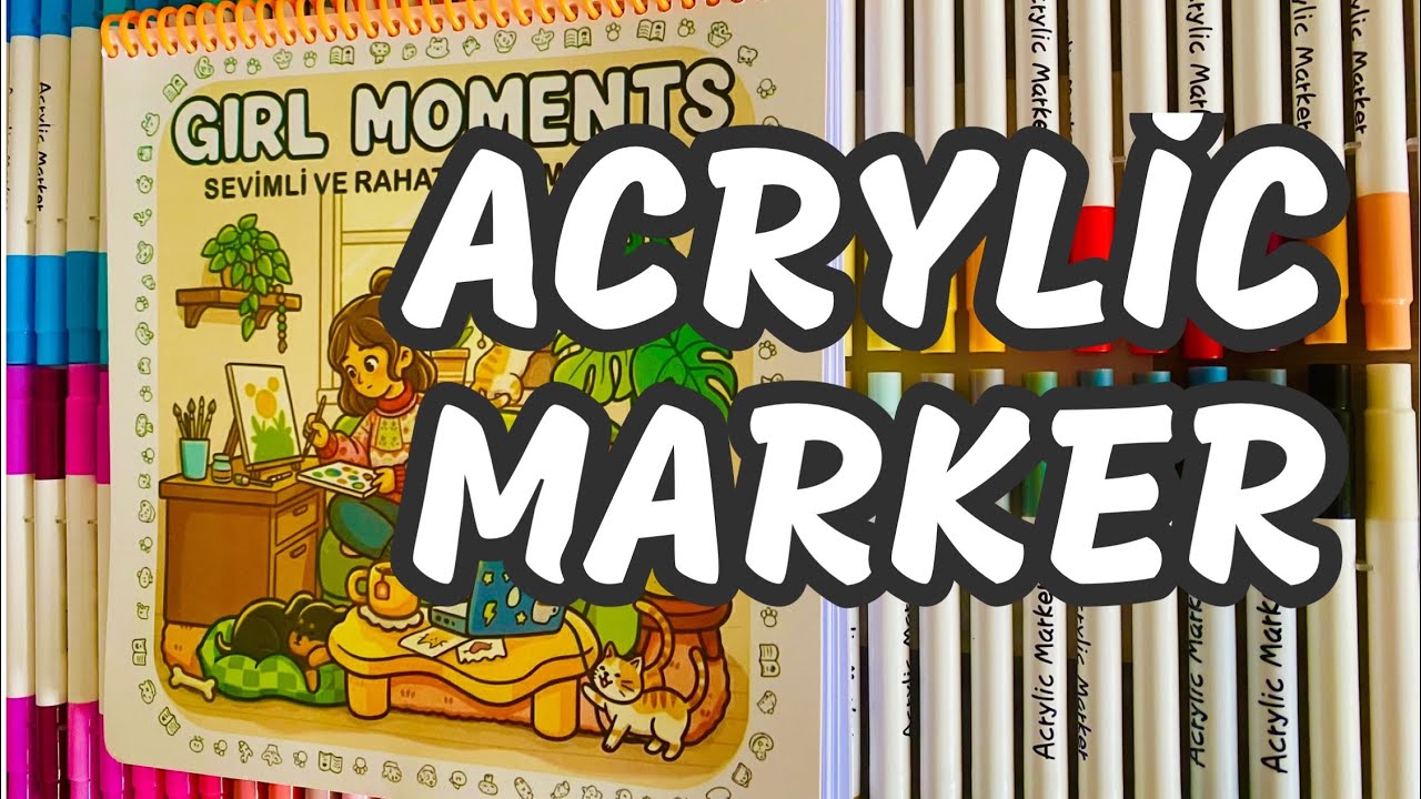 🌈Akrilik Marker Boyama Yapalım 🌈 Kağıttan Etkinlikler / Acrylic Marker Deniyorum 😍 Temu Alışverişi