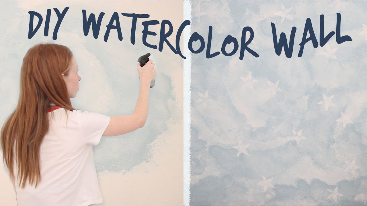 DIY - How to Stencil an Easy Starry Night Watercolor Wall Ep. 10