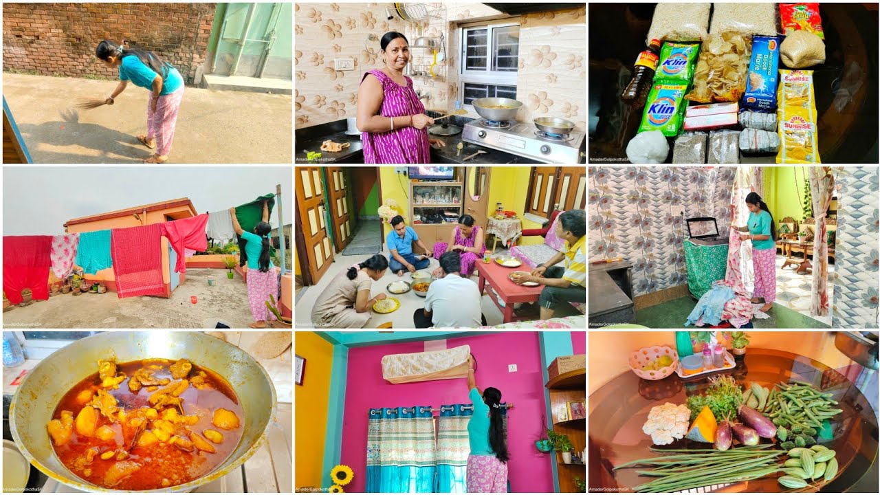সুগৃহিণী মত সময় manage করে একা হাতে সংসার সামলাই✅সকালের শুরুটা ভালো হলেও 😰পরে একদম নাজেহাল অবস্থা 