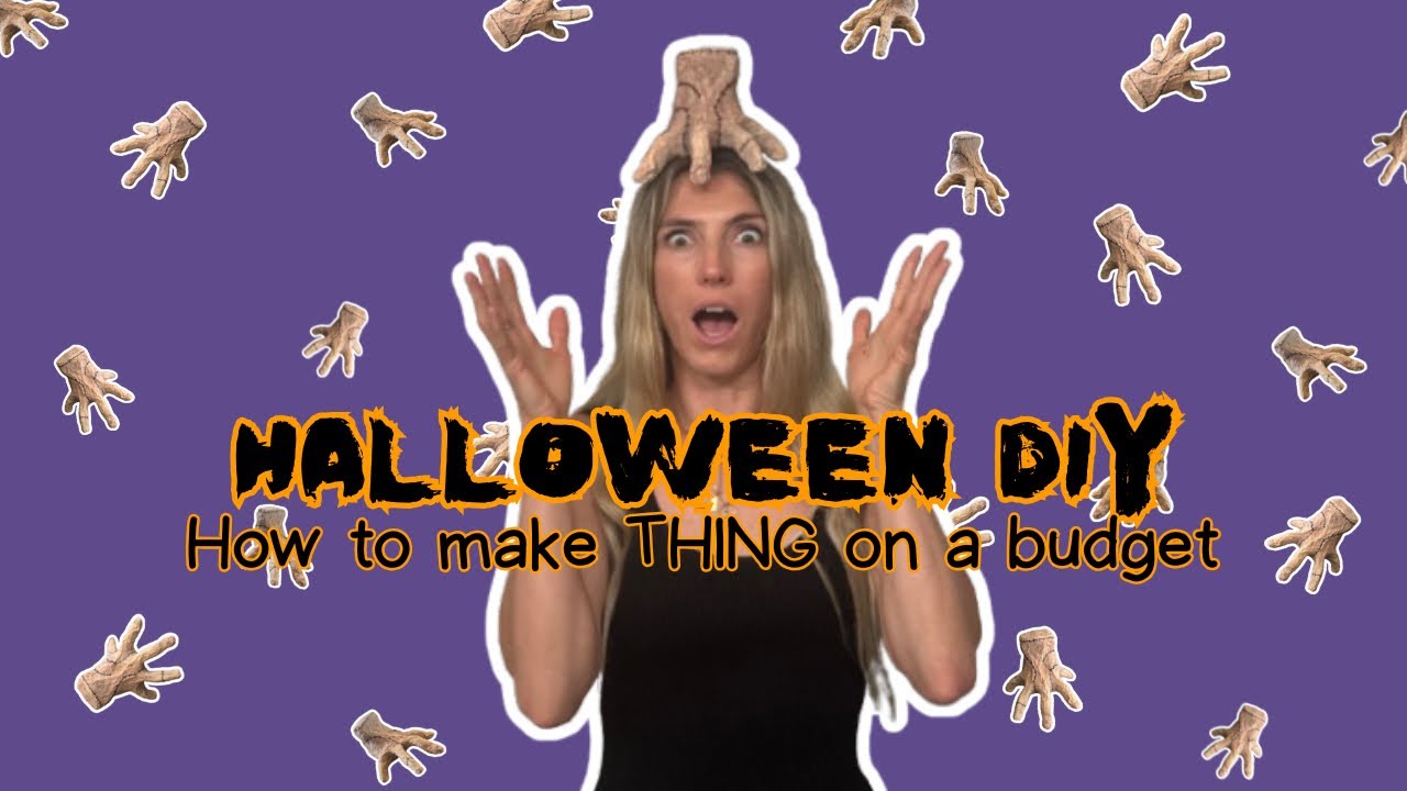 BUDGET DIY Halloween Decor: THING (inspired) from The Addams Family. SIMPLE, CHEAP AND FUN
