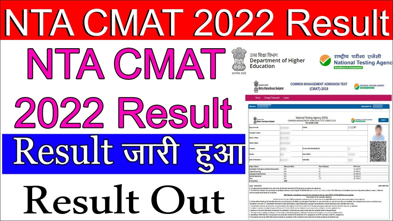 CMAT 2022 | Results Out | Score Vs. Percentile (NTA Score) | Colleges and Cutoffs |