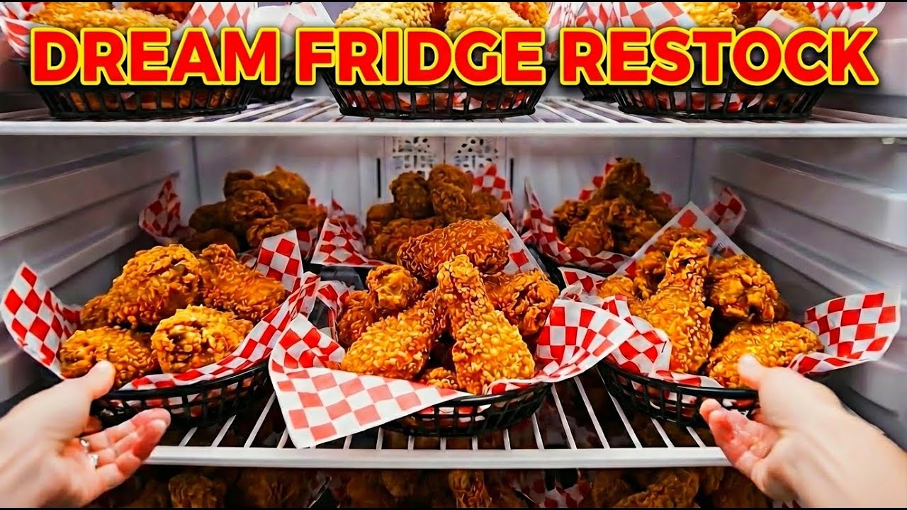 Satisfying Dream Fridge Restock ASMR – Fried Chicken, Pizza & Taco Stash | ASMR Items