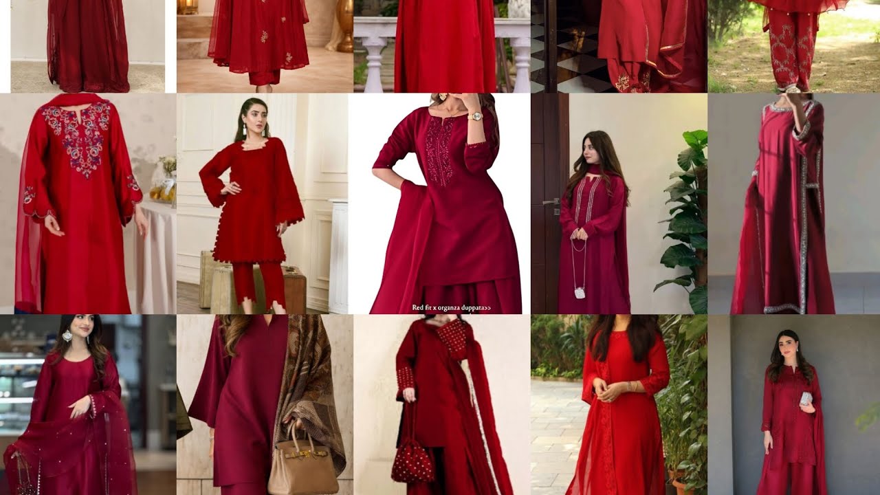 Beautiful Red Suit Designs | Elegant & Stylish Party Wear Dresses