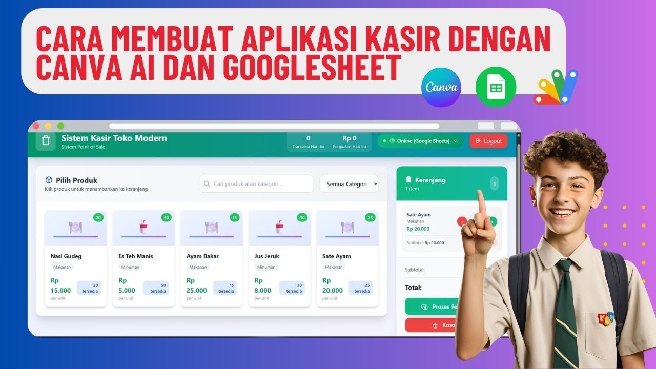 Canva Ai !! Membuat Aplikasi Kasir Toko Deengan Canva AI dan Konek Googlesheet