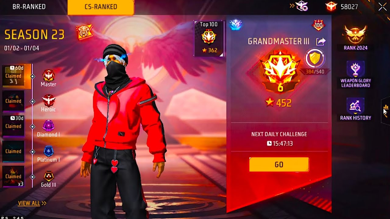 NEW SEASON CSR 😎 PUSH TO TOP 1 GRANDMASTER 😎👽 #classyff #nonstopgaming #freefirelive #rai⭐ #rggamer