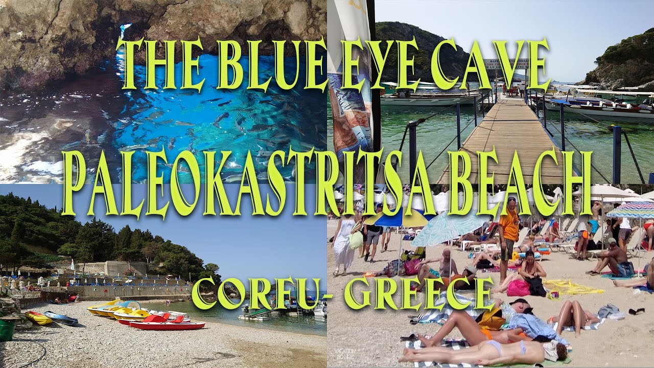 [4k] Corfu - Paleokastritsa Beach & Blue Eye Cave by Boat-  Greece
