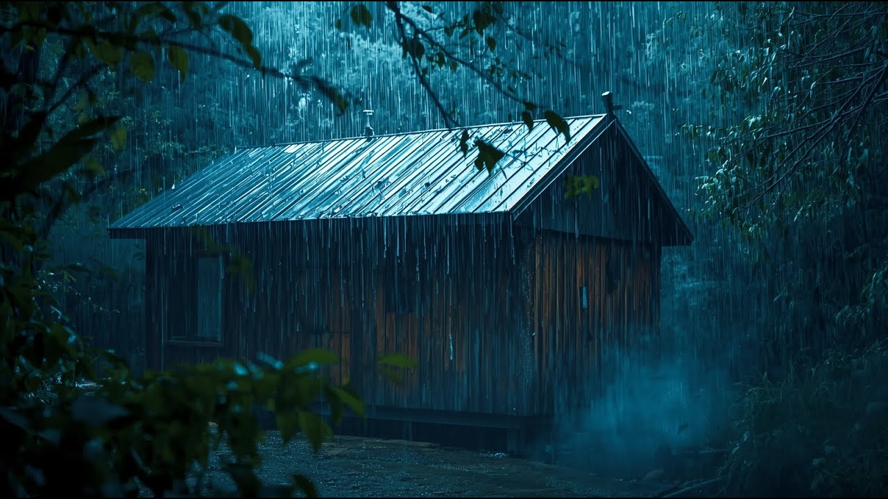 Maximum Relaxation to Sleep Soundly with Heavy Rain & Massive Thunder on Tin Roof at Rainstorm Night