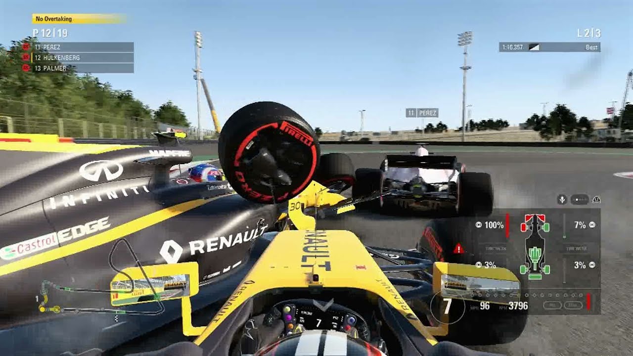 F1 2017 Game - Testing the Damage Mechanics
