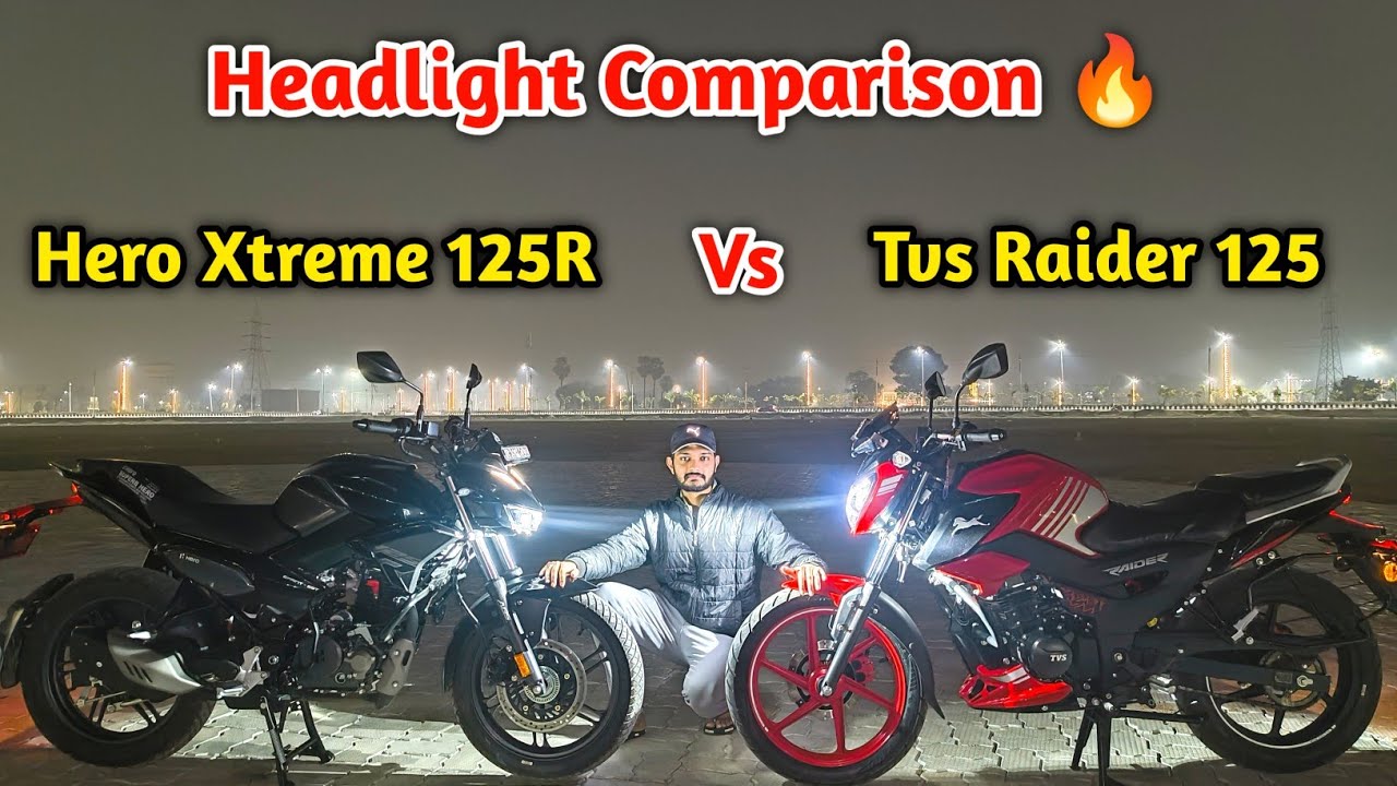 Tvs Raider 125 Vs Hero Xtreme 125R Headlight Comparison | Projector Vs Reflector 🤔