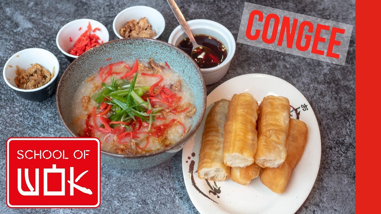 Chinese Congee Rice Porridge Recipe with Condiments!