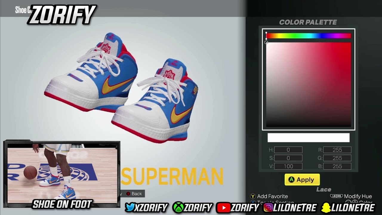 NBA 2K23 Next Gen Shoe Creator - Nike LeBron 6 "Superman"
