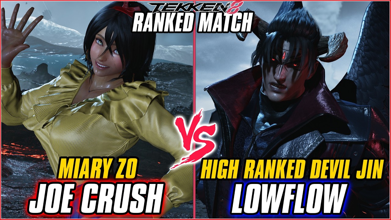 TEKKEN 8 ▰ JOE CRUSH (Miary Zo) vs LOWFLOW (Devil Jin) ▰ T8 HIGH LEVEL GAMEPLAY