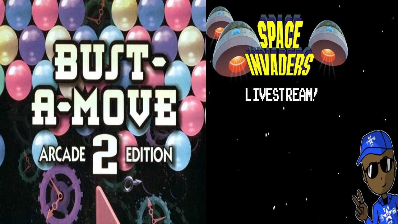Bust-A-Move 2 & Space Invaders (N64) Gameplay Live.