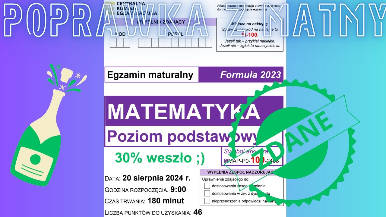 🦉Matura poprawkowa z matematyki - 2024 sierpień - Zad. 29. Prawdopodobieństwo na gładko👍