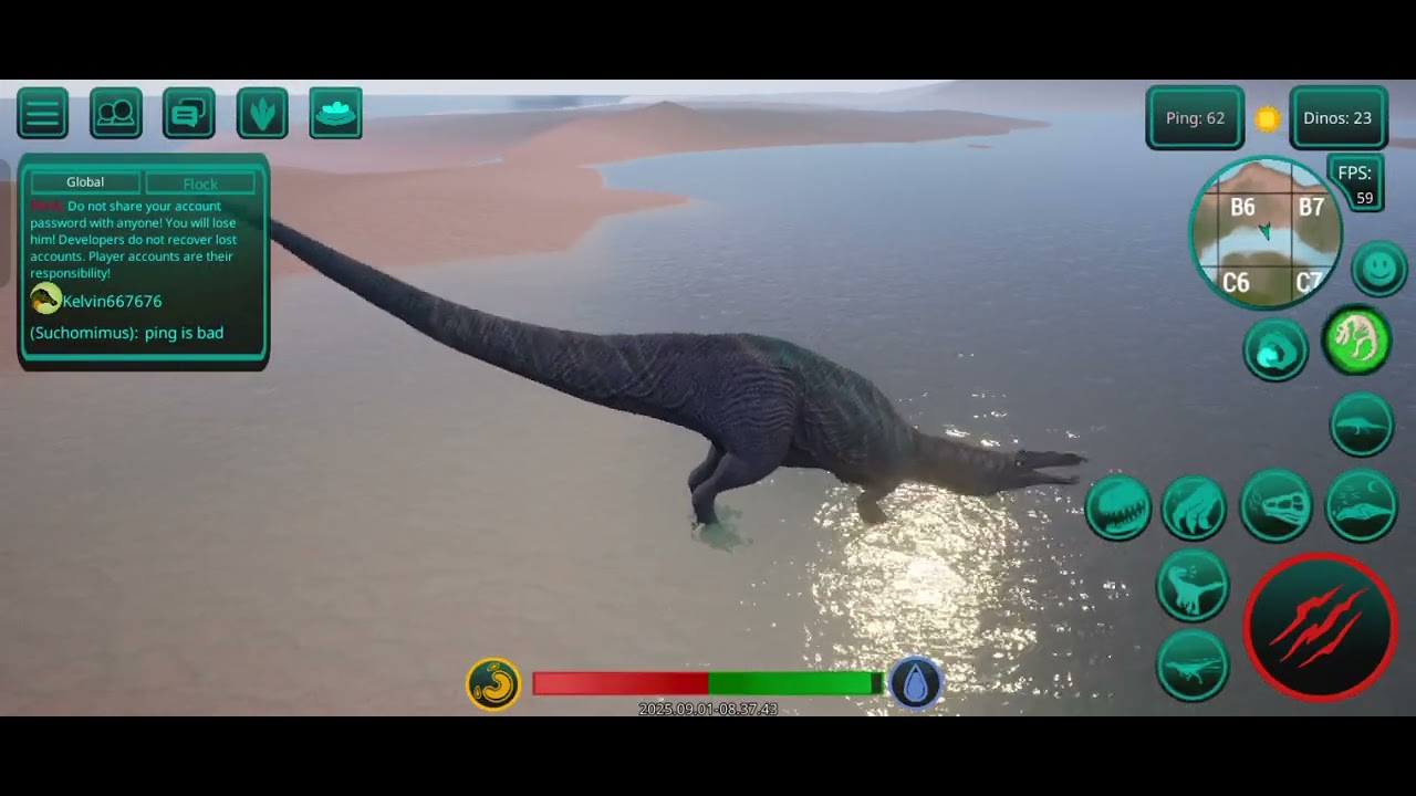 Suchomimus Gameplay (Title:Life of a Suchomimus) The Cursed Isle Gameplay