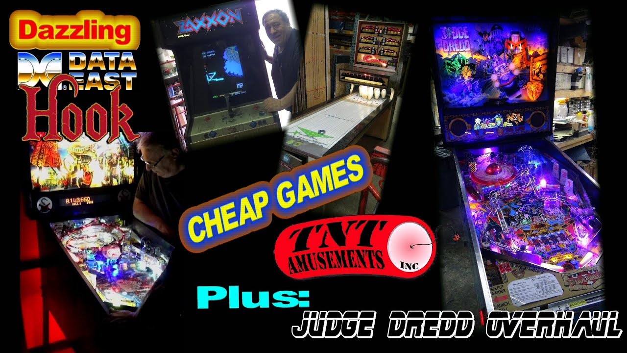 #1311 Dazzling Data East HOOK, JUDGE DREDD, & COMET Pinball Machines! ZAXXON Arcade! TNT Amusements