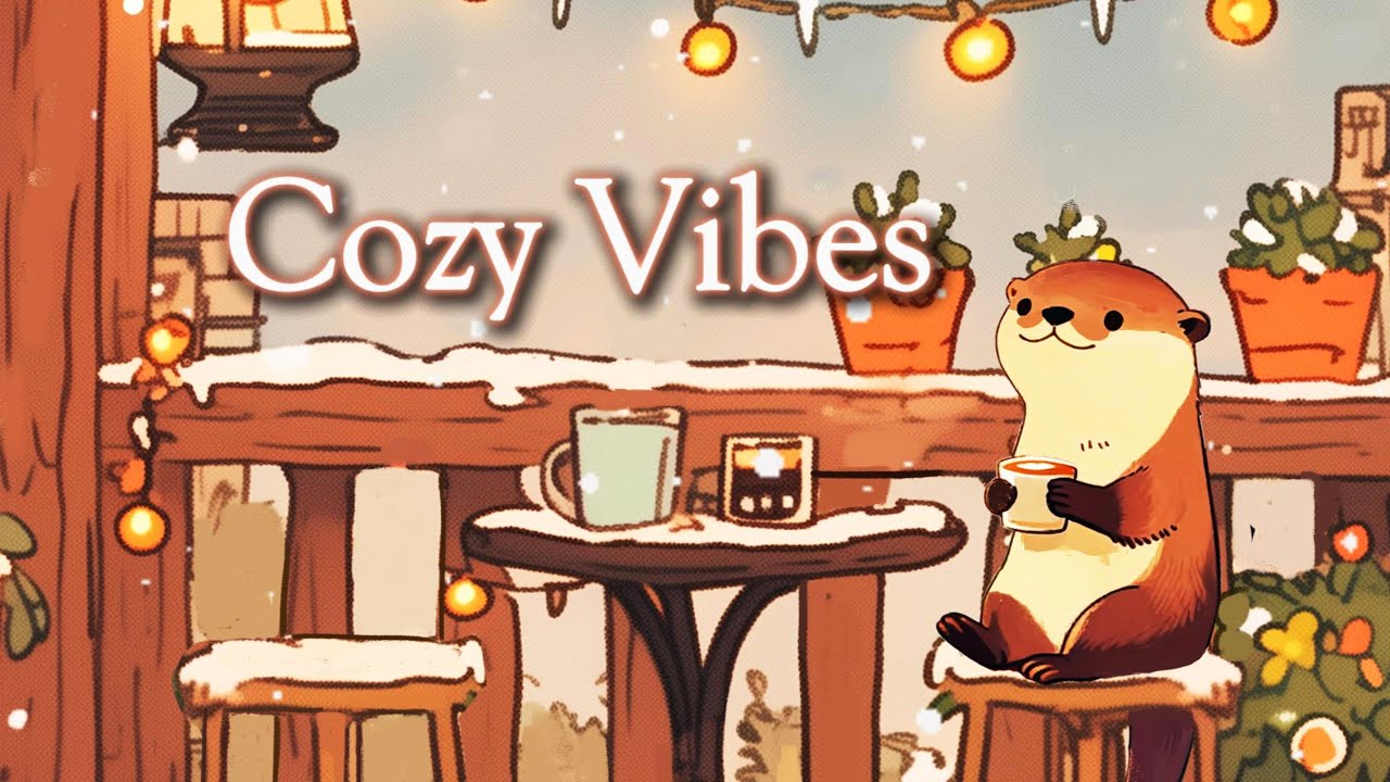 Snowy Coffee Terrace ☕Cozy Lofi for Relax & Focus #lofihiphop  #chillmusic #coffeemusic #studymusic