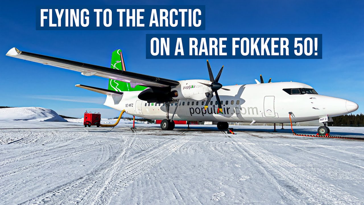 Flying a RARE Fokker 50 to The ARCTIC! | Populair (Stockholm - Gällivare) + Cockpit Tour