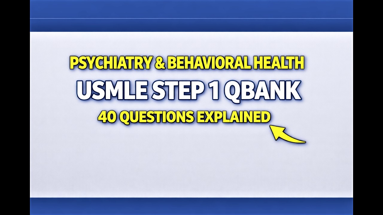 Psychiatry, Behavioral Health & Substance Use Disorders | UWORLD/AMBOSS BLOCK 1 | USMLE Step 1 |Q1-5