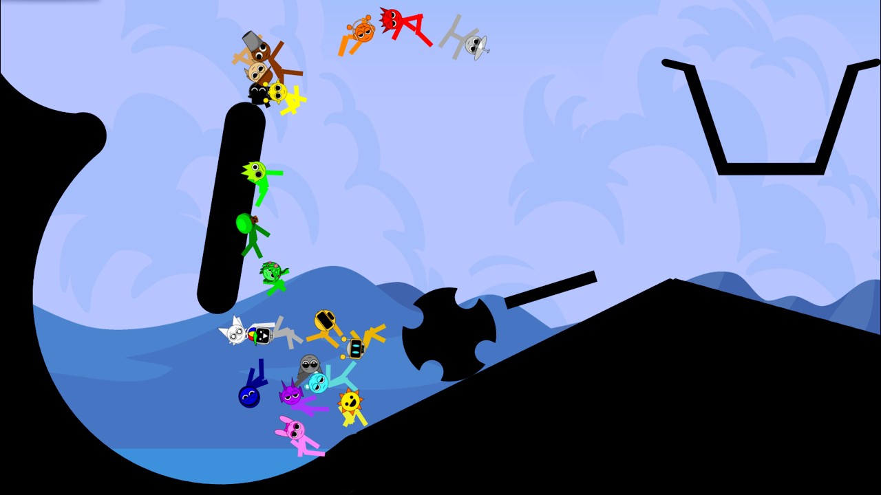 Incredibox Sprunki Jump to Bowl in Algodoo │ Level 23.