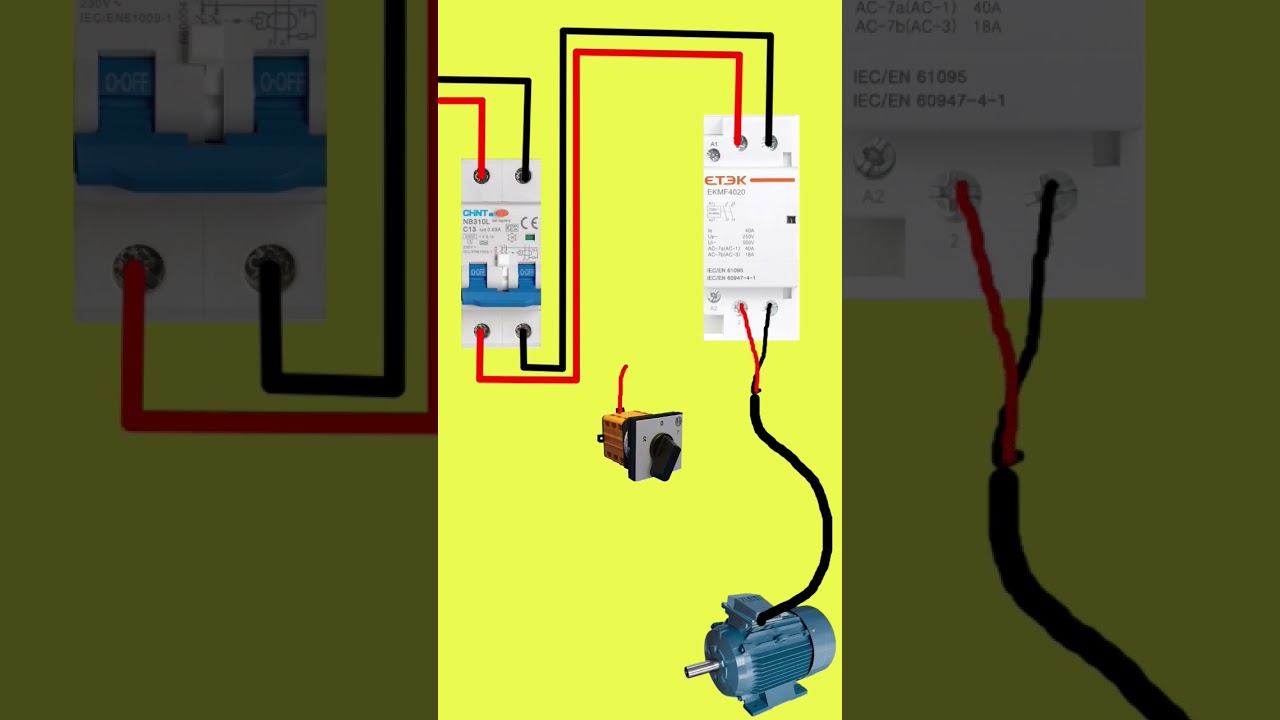single phase motor modular contactor connection #diagram #viral #shorts