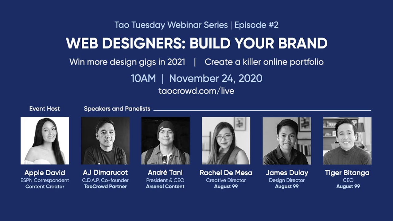 Tao Tuesday Webinar Series | Episode #2 - WEB DESIGNERS: BUILD YOUR BRAND