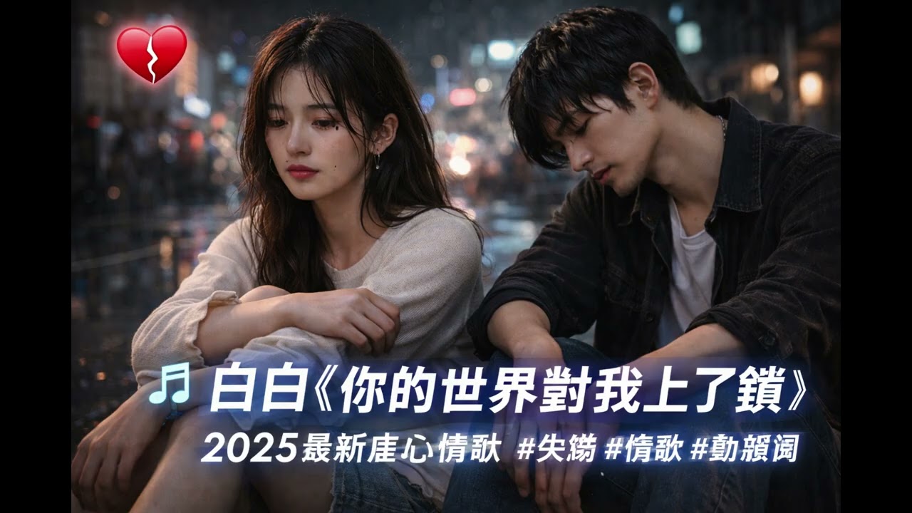 💔 深夜一聽淚崩！🎶白白《你的世界對我上了鎖》 2025最新虐心情歌 #失戀 情歌 動態歌詞