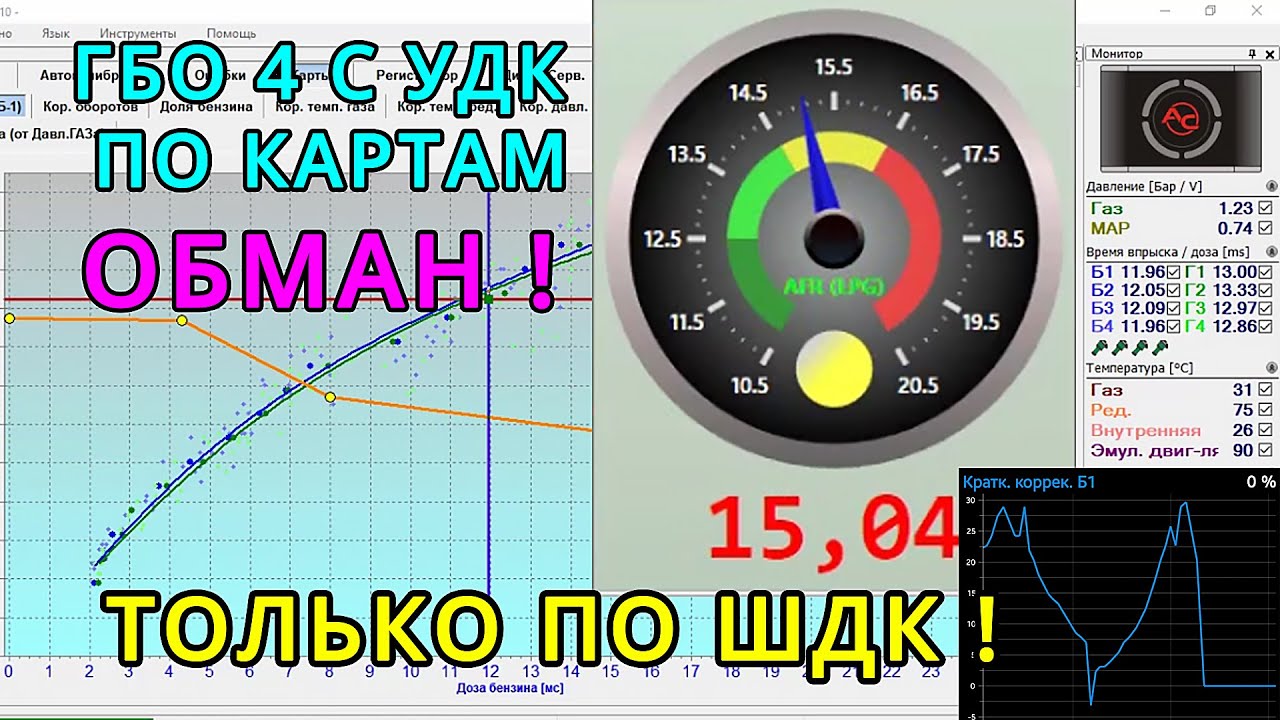 Настройка ГБО 4 поколения с УДК по картам обман! Только по ШДК - широкополосному датчику кислорода