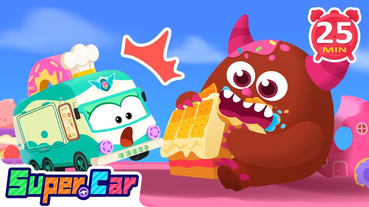貪吃的大怪獸👹🍔 + 更多汽車兒歌🎵 | 交通工具🚗 | 熱門TOP🔥 | 兒歌🎶 | 動畫📺 | 超級汽車兒歌🚙 | 超級汽車