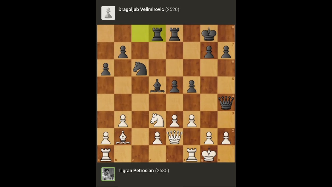 Tigran Petrosian vs Dragoljub Velimirovic || It (Cat.10) • Vrsac - Yugoslavia, 1981.