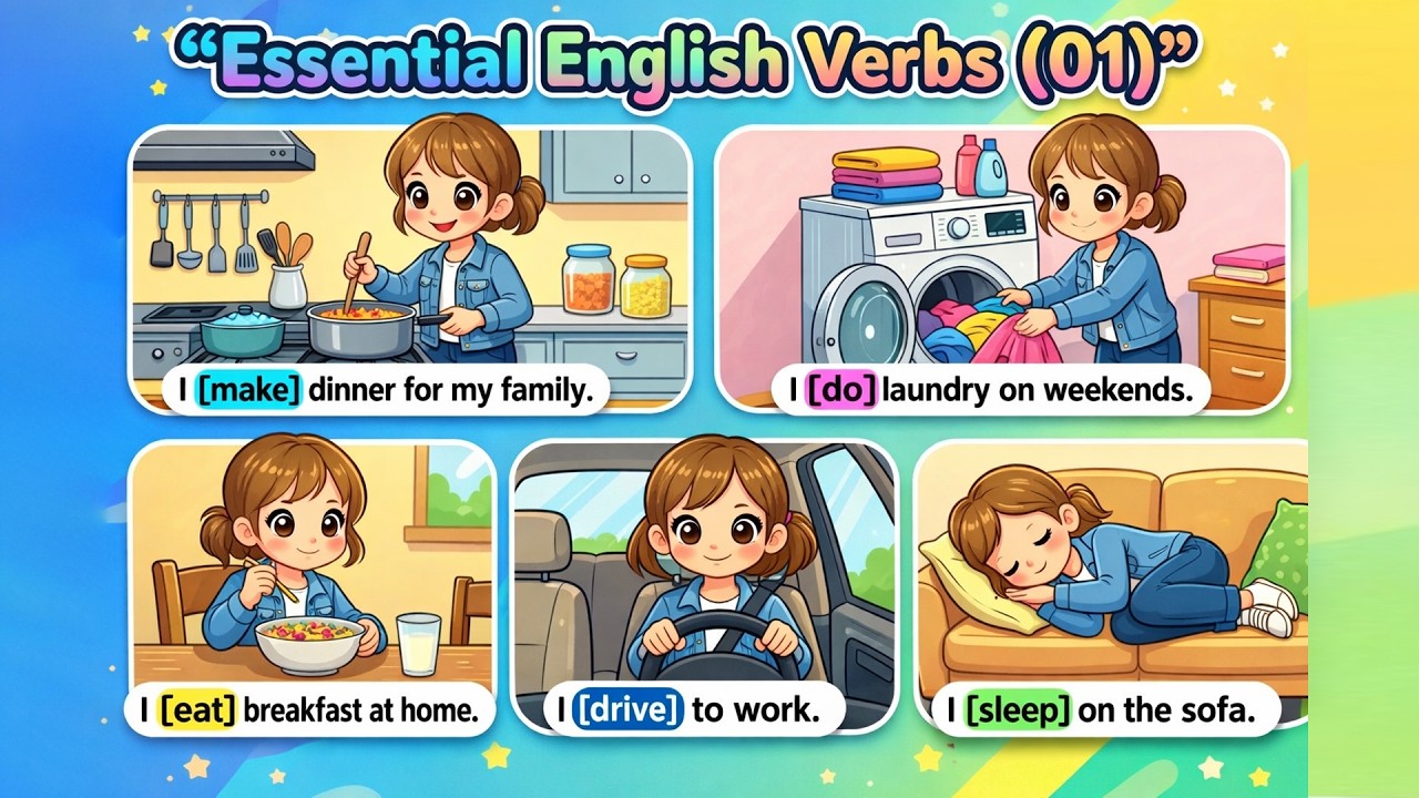 Learn & Speak English 🗣️🇺🇸 | Important Verbs For Beginners (01)