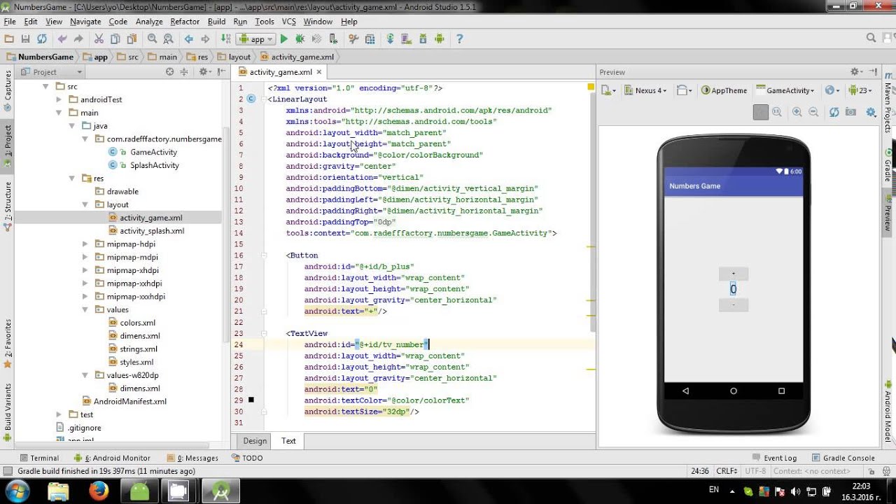 Develop simple Numbers Game in Android Studio