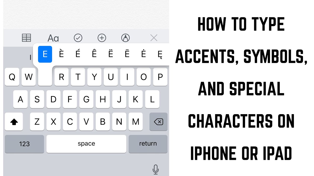 Как вводить акценты, символы и специальные символы символов на iPhone или iPad