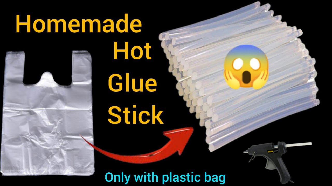 how to make hot glue stick  with plastic bag  //diy homemade hot glue stick //hot glue stick making