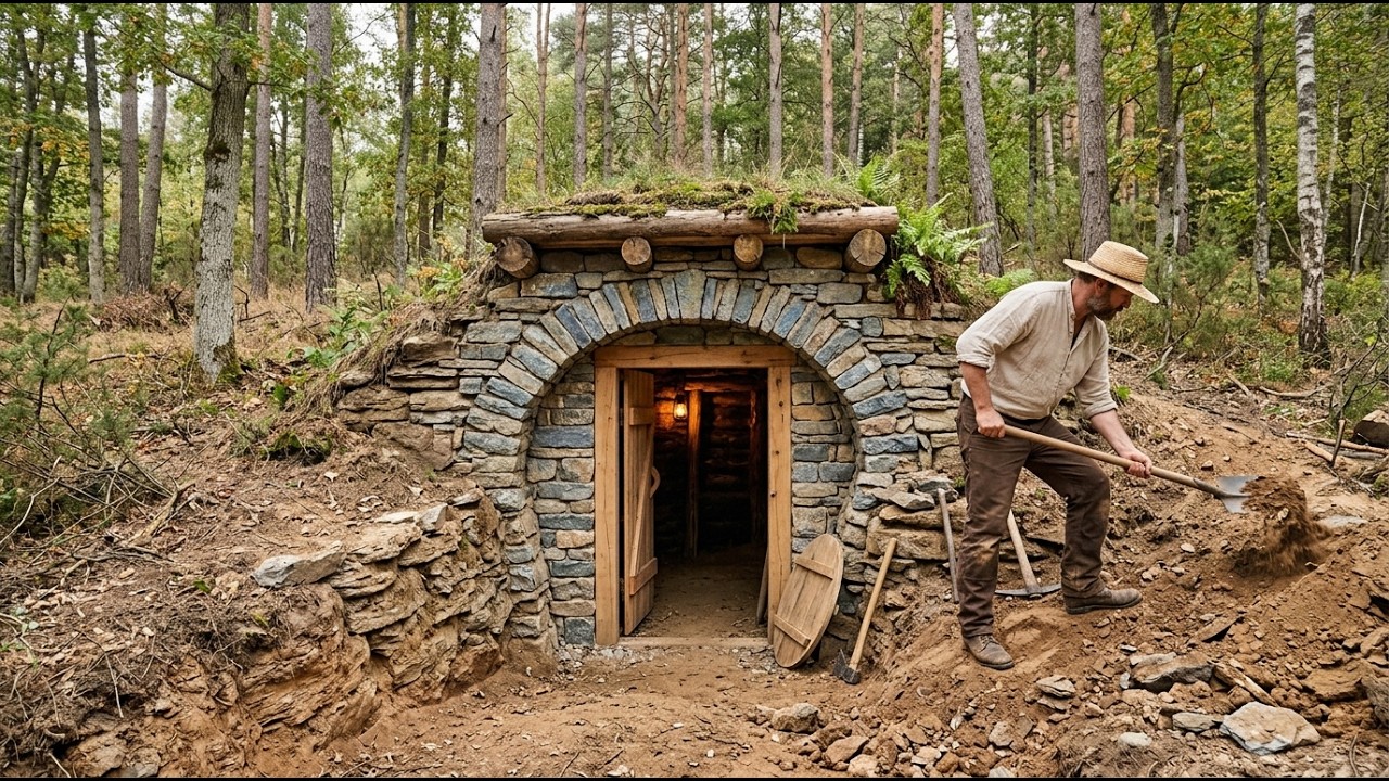 30 días construyendo un refugio subterráneo secreto y seguro bajo tierra | Supervivencia, Bushcraft