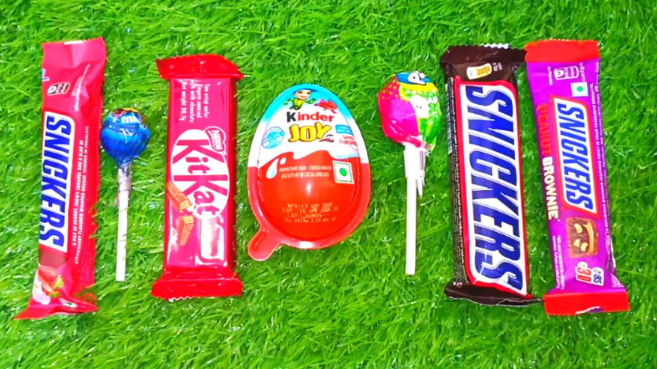 ASMR Most Popular Candys / some lots of colorful rainbow lollipop candy / unpacking chocolate eat