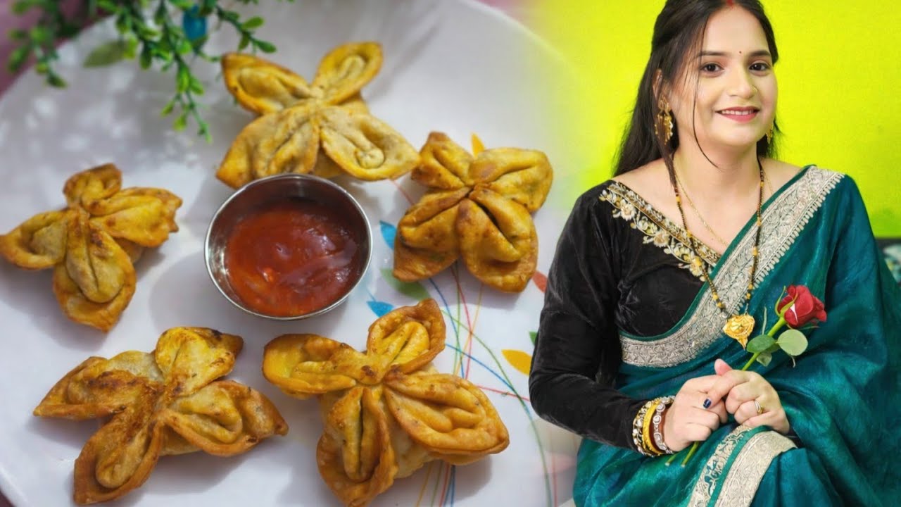 Flower samosa Recipe | Kurkuri Evening Snacks | समोसा रेसिपी।