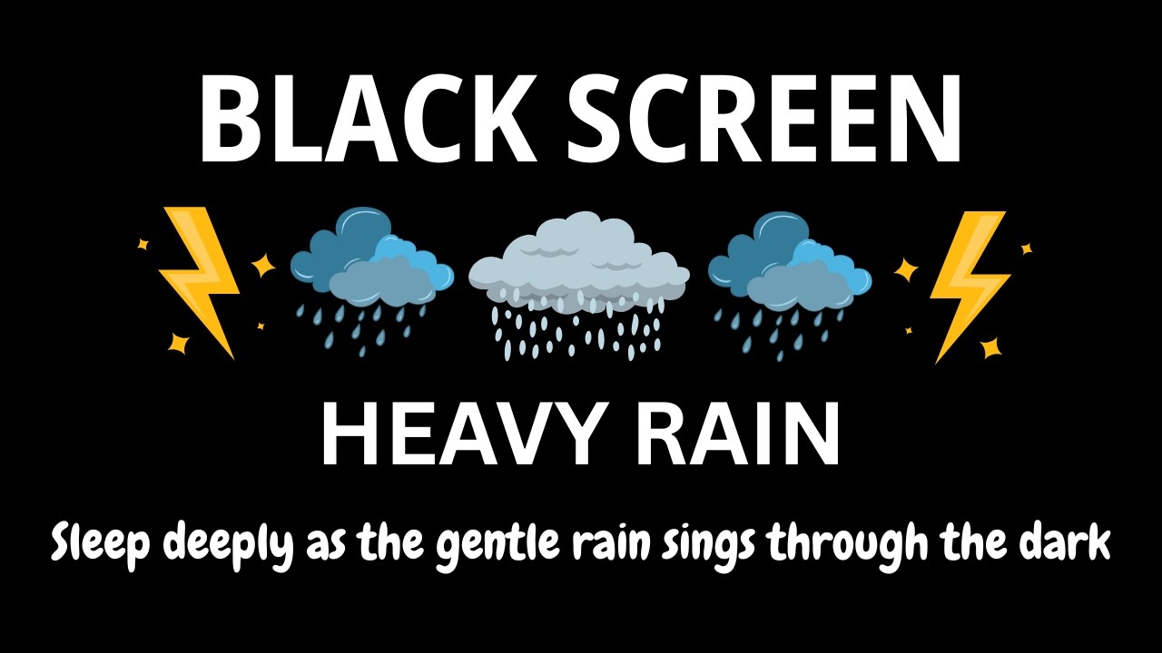 Natural Rainstorm White Noise | BLACK SCREEN | Sleep Calmly Until Morning