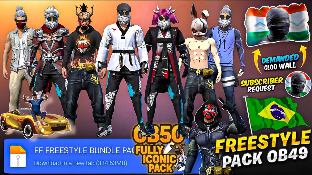 ‼️AFTER OB50 ALL ITM'S FULLY ICONIC GLITCH PACK‼️ ☠️ ‼️ BRAZILIAN FREE STYLE BUNDLE'S GLITCH FILE ‼️