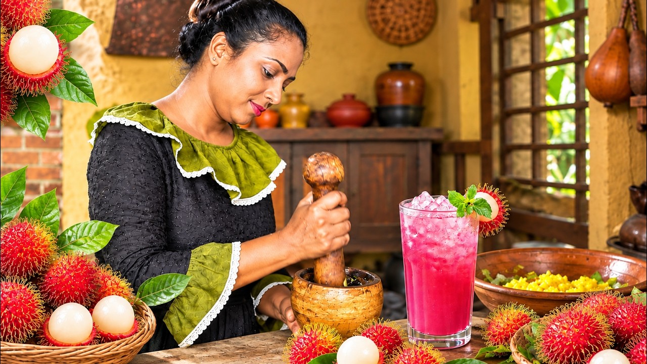 Traditional Village ASMR: Preparing Garden Meals & Rambutan Fruit Drinks