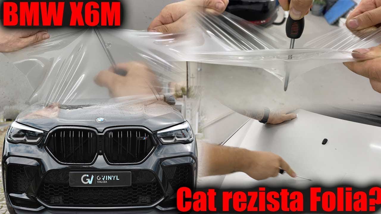 Cat rezista folia de protectie transparenta PPF !? BMW X6M Competition Full PPF