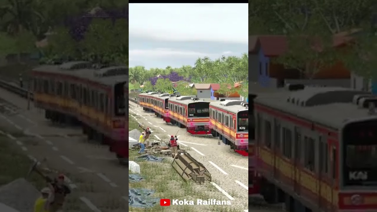 kereta terobos rel berkelok😱 #shorts #railroad
