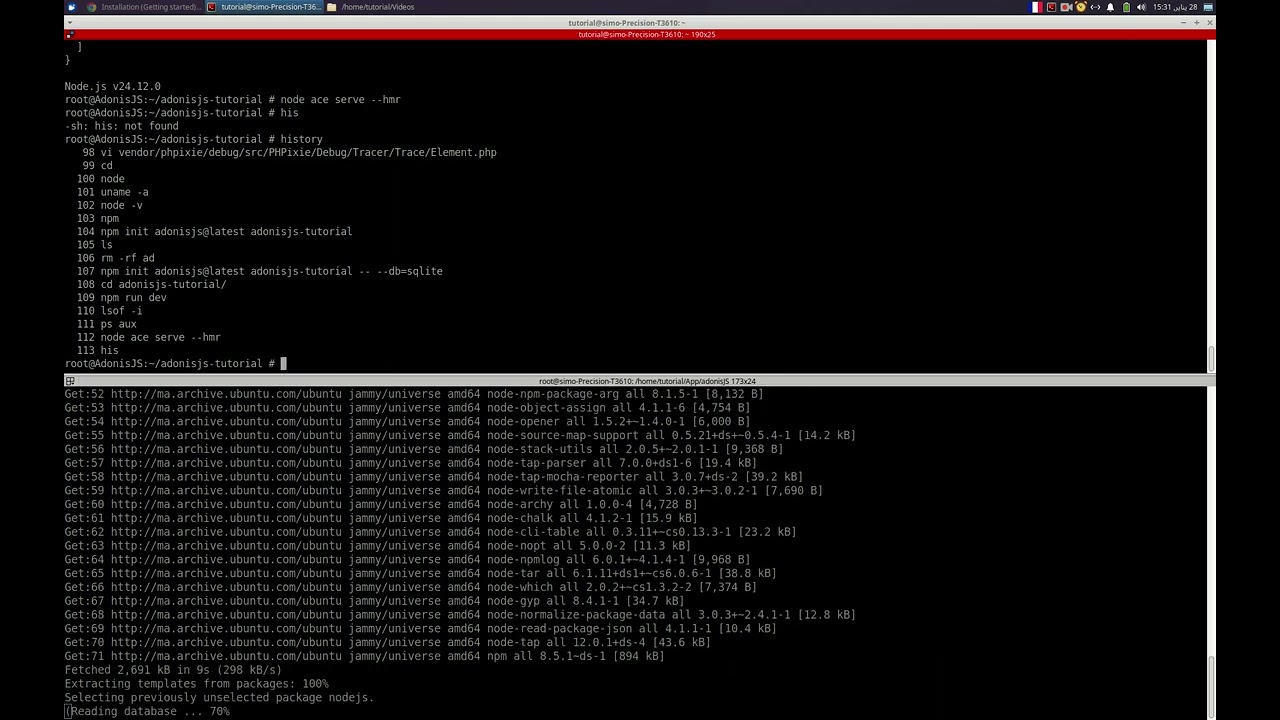 AdonisJS on Linux Tour جولة حول فرامورك أدونيس على لينوكس
