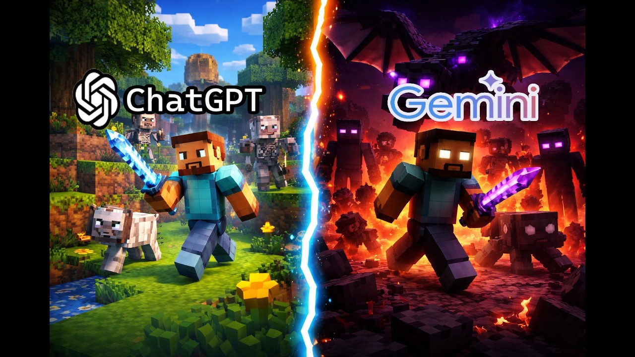 ChatGPT vs Gemini Criando Minecraft do ZERO