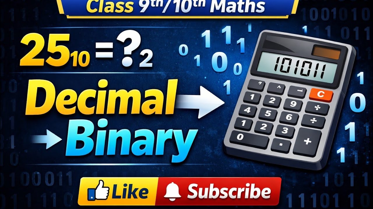दशमलव संख्या को दो आधारि में कैसे बदले #हिन्दी #stidy Hacks101 #aditya ranjan