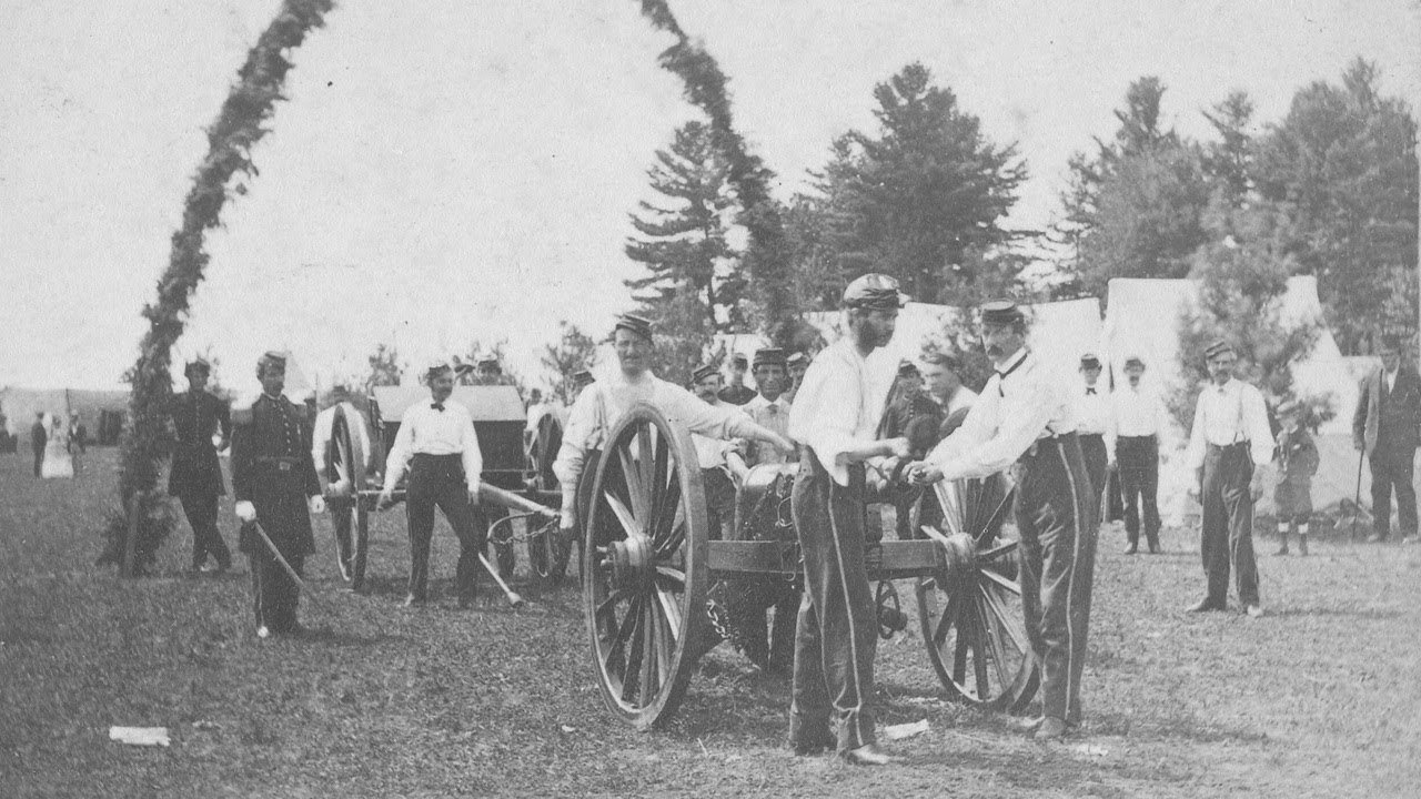Vintage Photos of Militiamen of the Utica Citizens Corps Camping Near Saratoga, New York (1869)